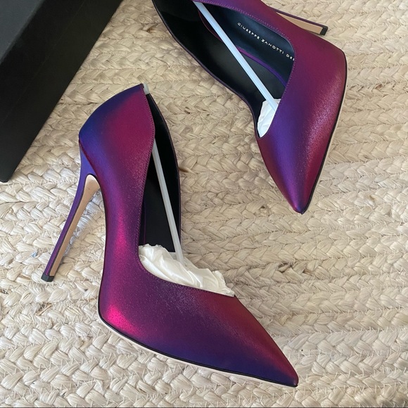 New Giuseppe Zanotti Iridescent Yvette Silk Pumps - Picture 4 of 7